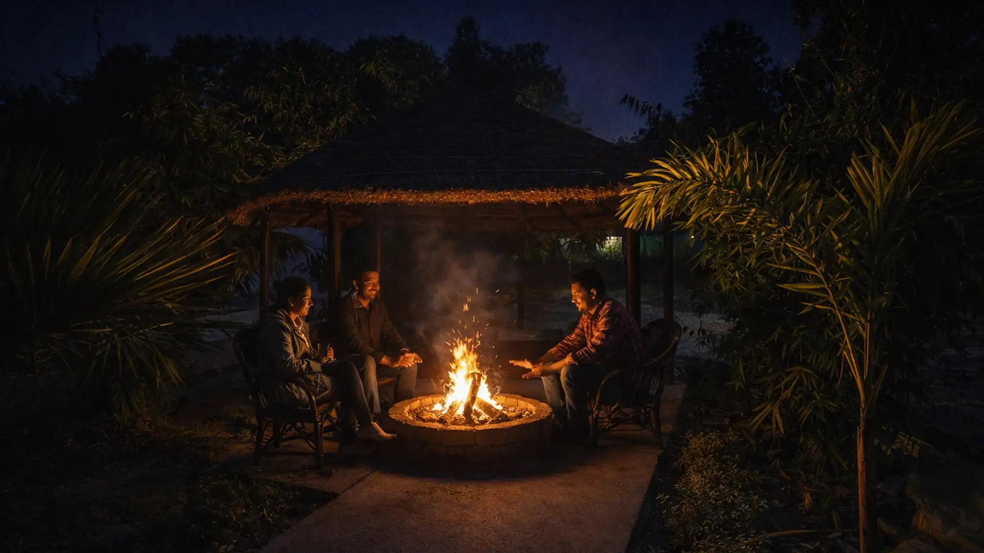 bonfire at Kishanpur